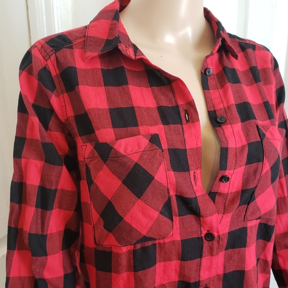 Red Plaid Button Down Shirt - Picture 6 of 16
